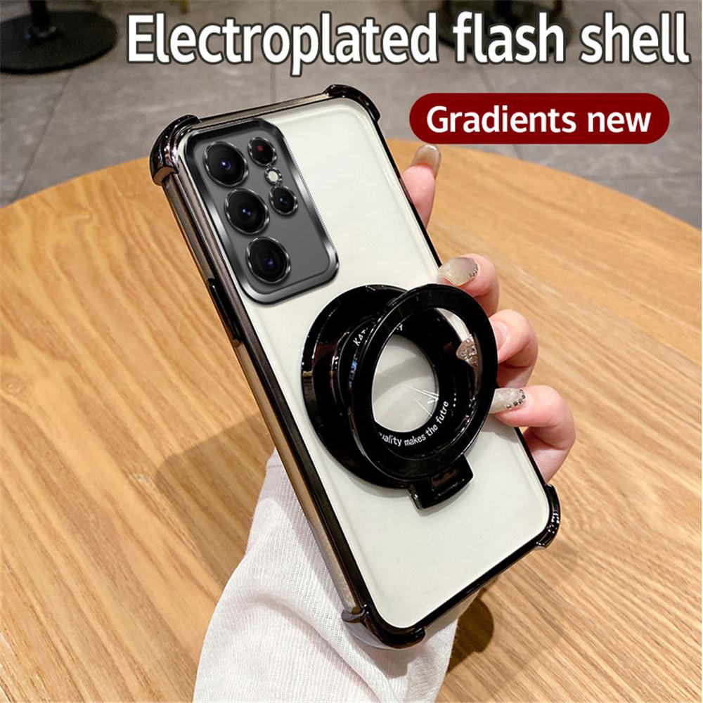 Роскошный противоударный чехол с блестками и держателем для Samsung Galaxy S24FE S23 S21 S22 Plus S20FE Note 20 Ultra Stand Cover S24