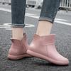 Short Tube Fashion Waterproof Shoes Women's Rubber Shoes Kitchen Work Rain Shoes Rain Boots Non-slip Cover Shoes Students Korean Version Outside Wear