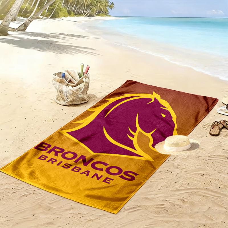 Brisbane Broncos 2D Flat Print Beach Towel, Large Soft Quick Dry Towel for Beach Camping SwimmingZSTJ0915137