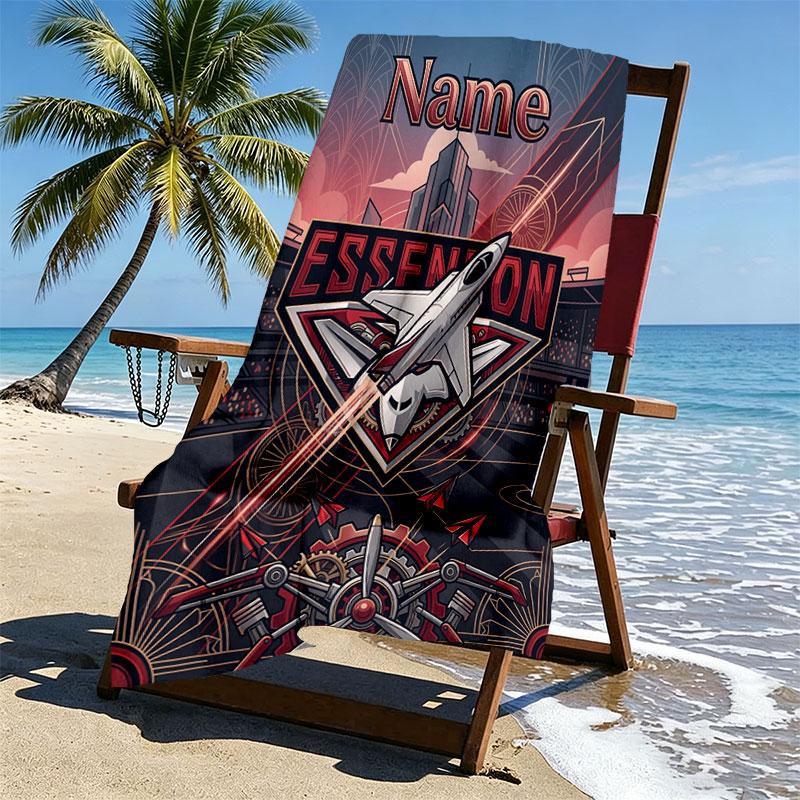 Custom Name Personalized Essendon Football Print Beach Towel, for Trip Camping Beach Party Home Decor, Birthday Gift for Family & Friends
