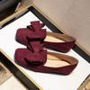 Fashion 2025 Spring Bowknot Flats Women Square Toe Ballerinas OL Ladies Office Dress Ballets Shoes Soft Velour Moccasines Femmes Loafers