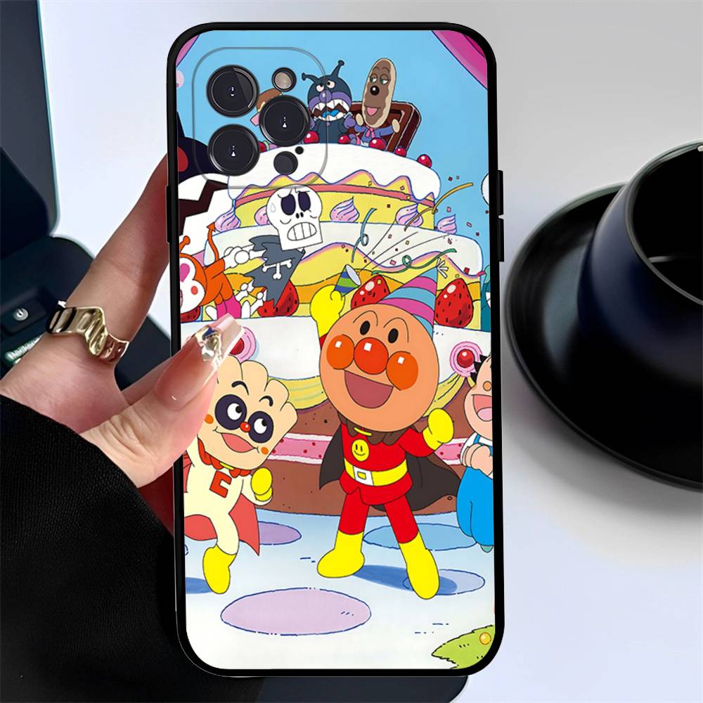 C-Дети A-Анпанман Чехол для телефона Для iPhone 17 16 15 14 13 12 11 Pro Max Plus Черный Чехол