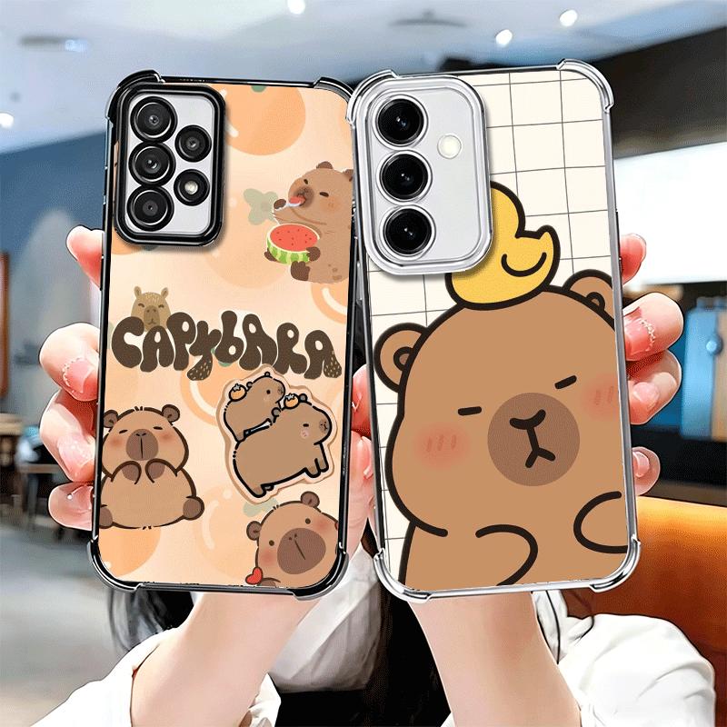 Забавный Капибара Мультяшный Милый Покрытие Чехол для Телефона Для Samsung A17 A07 A37 A57 A16 A56 A15 A55 A14 A54 A13 A53 A26 A36 A25 A35 A24 A