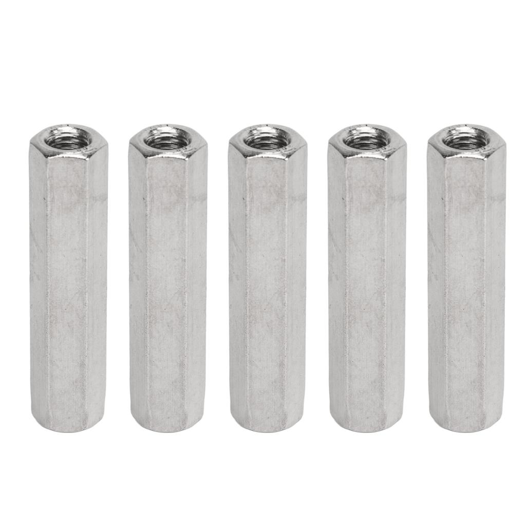 5Pcs Silver M8 Hex Coupling Nut Safe Practical Stainless Steel Coupling Nut Kit for Industrial Machine