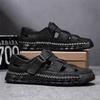Men's Closed Toe Sandals Large Size Genuine Leather Casual Sandals Outdoor Hiking Sandals Hand Sewn Casual Sandals