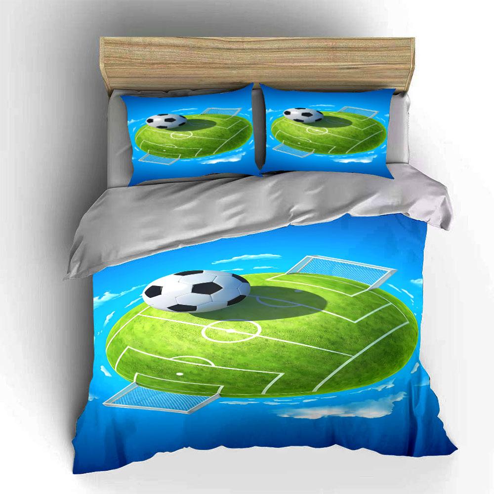 Soccer field and ball. Bedding sets Duvet cover sets Duvet covers Pillowcases(1 * Duvet Cover 2 * Pillowcases, without duvet insert)