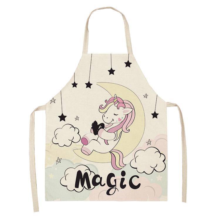 Фартук из альпаки с принтом радужной лошади, подходит для дома и кухни, детский фартук, женские аксессуары для приготовления пищи, детский фартук