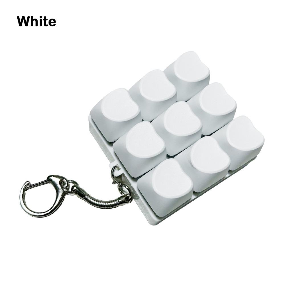 DIY Keyboard Clicker Toy 9Keys Button Keycap Fidget Keychain Finger Keyboard Caps Toy for Adult To Relief Stress Pass The Time
