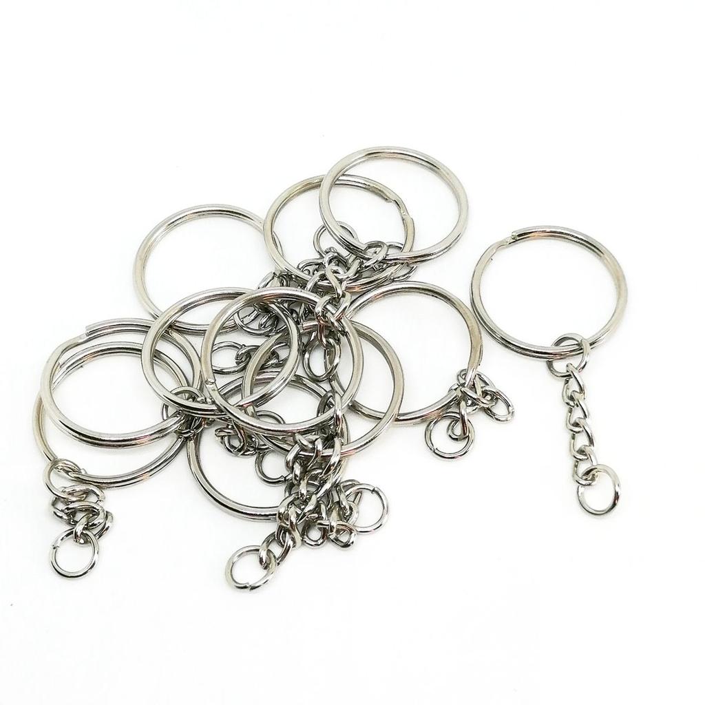 Jewelry DIY Blank Split Metal Keyfob Key Ring Keychain Pendant Holder