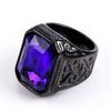 Мужское кольцо с драгоценными камнями, модное квадратное кольцо из нержавеющей стали в стиле хип-хоп, золотое роскошное хипстерское вечерние кольцо на палец