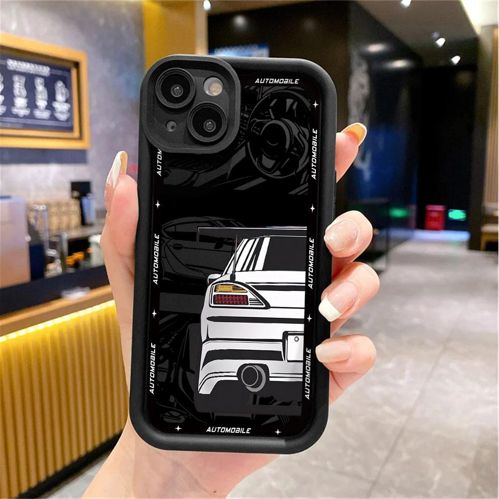 Крутой чехол для телефона автомобиля для iPhone 17 Air 16 e 15 14 13 12 11 Pro Max Plus Mini SE 2020 2022 Мягкая задняя крышка