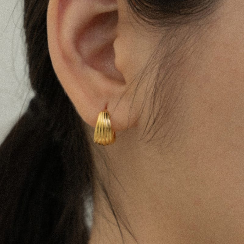 NORMALLEE [Silver 925] Nuts One-Touch Earrings