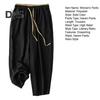 Women Harem Pants Drawstring Waist Wide-leg Casual Trousers Solid Color Ankle-Length Pants for Workouts Everyday Wear