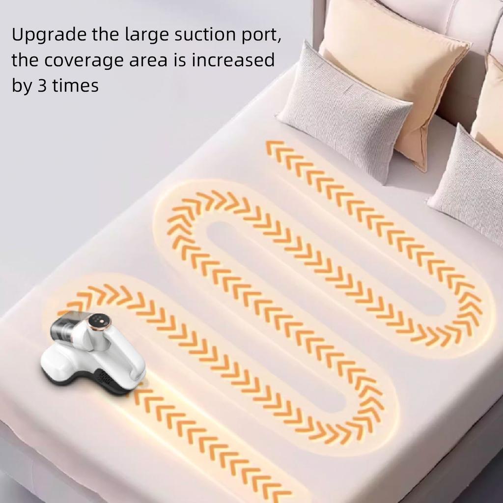 Пылесос для кровати 10000Па Сильное всасывание 253,7нм Глубокая очистка Ручной очиститель матрасов с пылесборником 400 мл для подушек, простыней, дивана, плюшевых игрушек