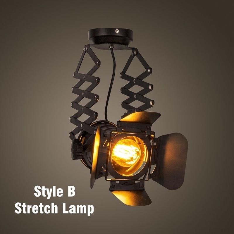 220 В промышленный прожектор, потолочные светильники, винтажный потолочный светильник в стиле лофт, регулируемый металлический трековый светильник для гостиной, паба, бара, кафе