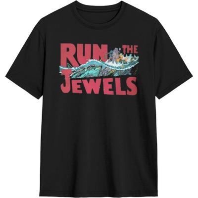 JOISOMI Футболка с коротким рукавом Run The Jewels Повседневные рубашки Футболка с круглым вырезом Спортивные футболки(2)