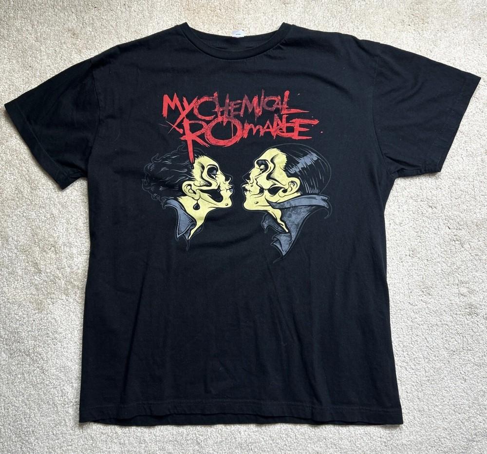 НОВАЯ футболка MCR My Chemical Romance 'Целующиеся скелеты' Размер S-5XL Репринт Унисекс