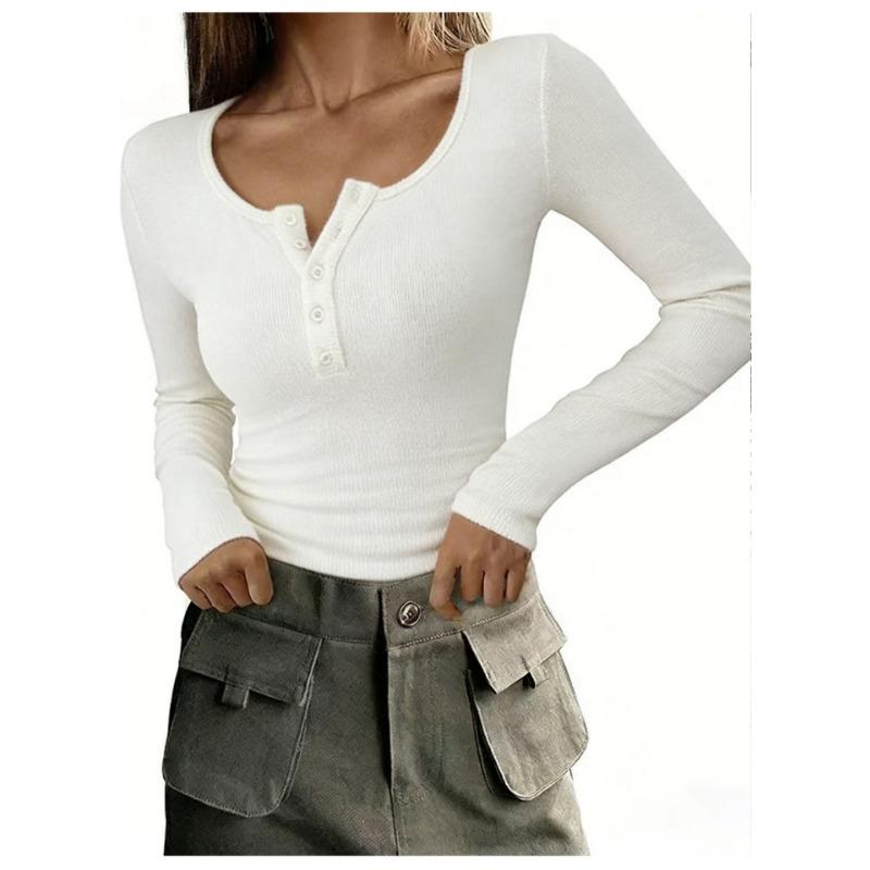 Women S Crew Neck Knit Long Sleeve Slim Fit Basic Top