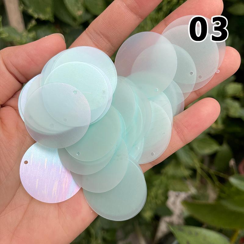 30 мм Разноцветные Конфетные Крупные Пайетки с Отверстием ПЭТ Круглые Пайетки Шитье Рукоделие Украшение Свадебного Платья DIY Аксессуары Рассыпные Пайетки