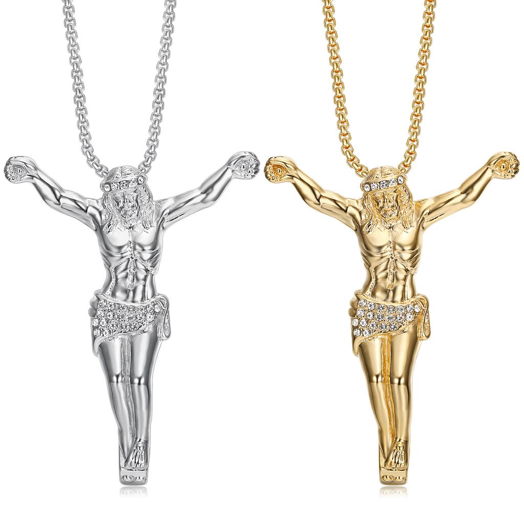 2026 Men's Fashion Personalized Jewelry Accessories European and American Jewelry Gold-plated Diamond Oversized Full Body God YS Pendant Necklace