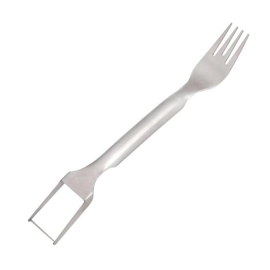 Stainless Steel Fruit Fork Cutter Watermelon Dual Slicer Tool with 2-In-1 Head Fork Lightweight