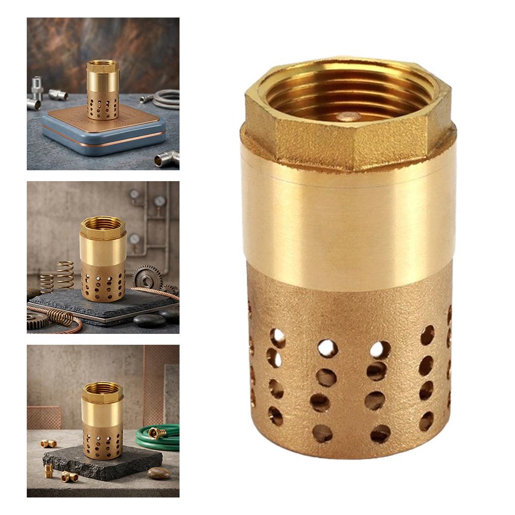 Spring Loaded Brass Foot Valve with Mesh Filter for Suction Lines Prevents Backflow and Ensures Reliable Pump Operation