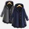Women Autumn Coat Large Size 8XL Linen Surface Thick Warmly Coat Lady Hoodies Tops Oversize Windproof Coats Korean Blends
