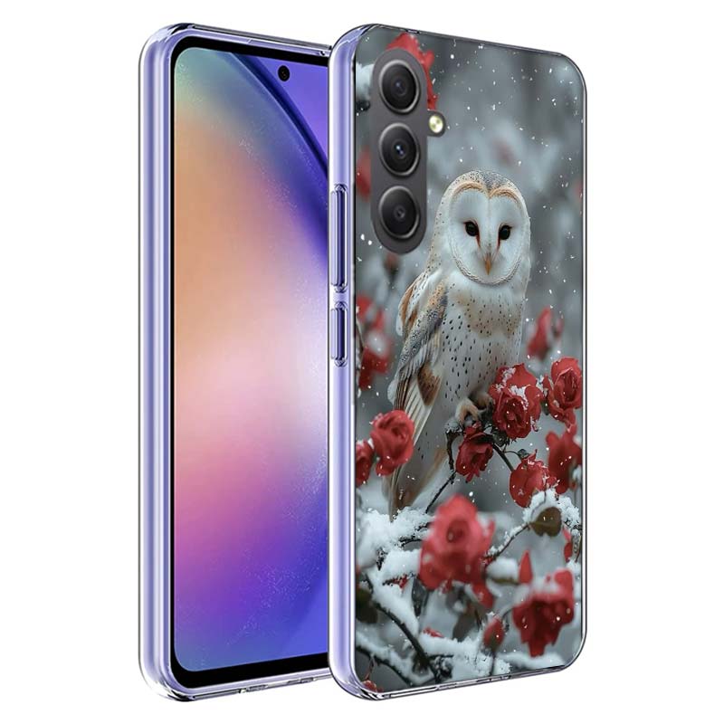 Чехол для телефона "Сова зимой" для Samsung A54 A34 A24 A14 A53 A33 A23 A13 A52S A32 A22 A12 A17 Galaxy A03S A04S A02S A42 A72 A73 A90