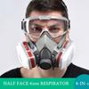 7-In-1 6200 Dust  Half Face Reusable Respirator Dual Filters P-A-1 Safety Glasses For Painting Spraying Work Protection