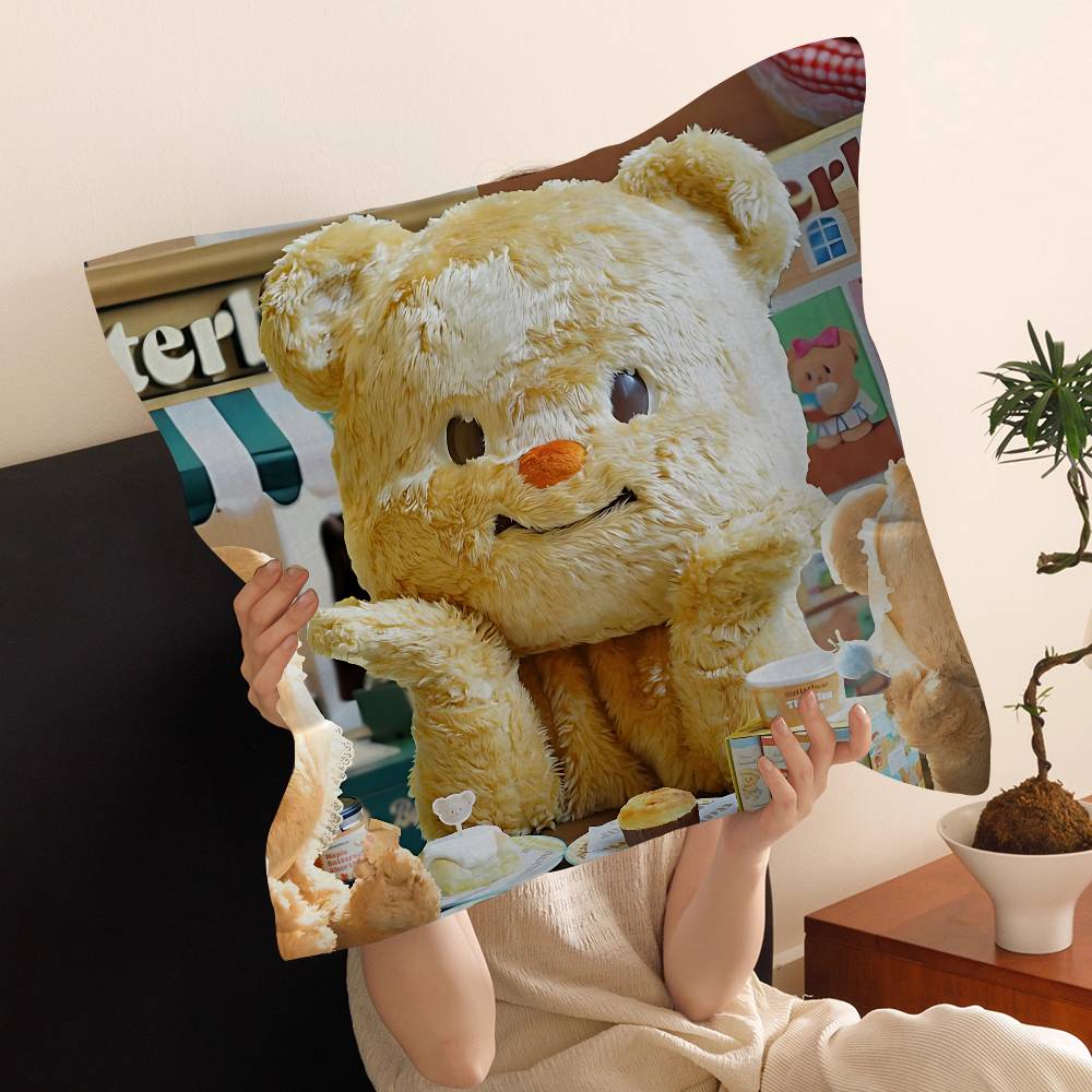 Cute B-Butter Bear 45*45Cm Cushion Cover Pillow Cover Decor Pillowcase Home Pillowcase For Couch Pillow