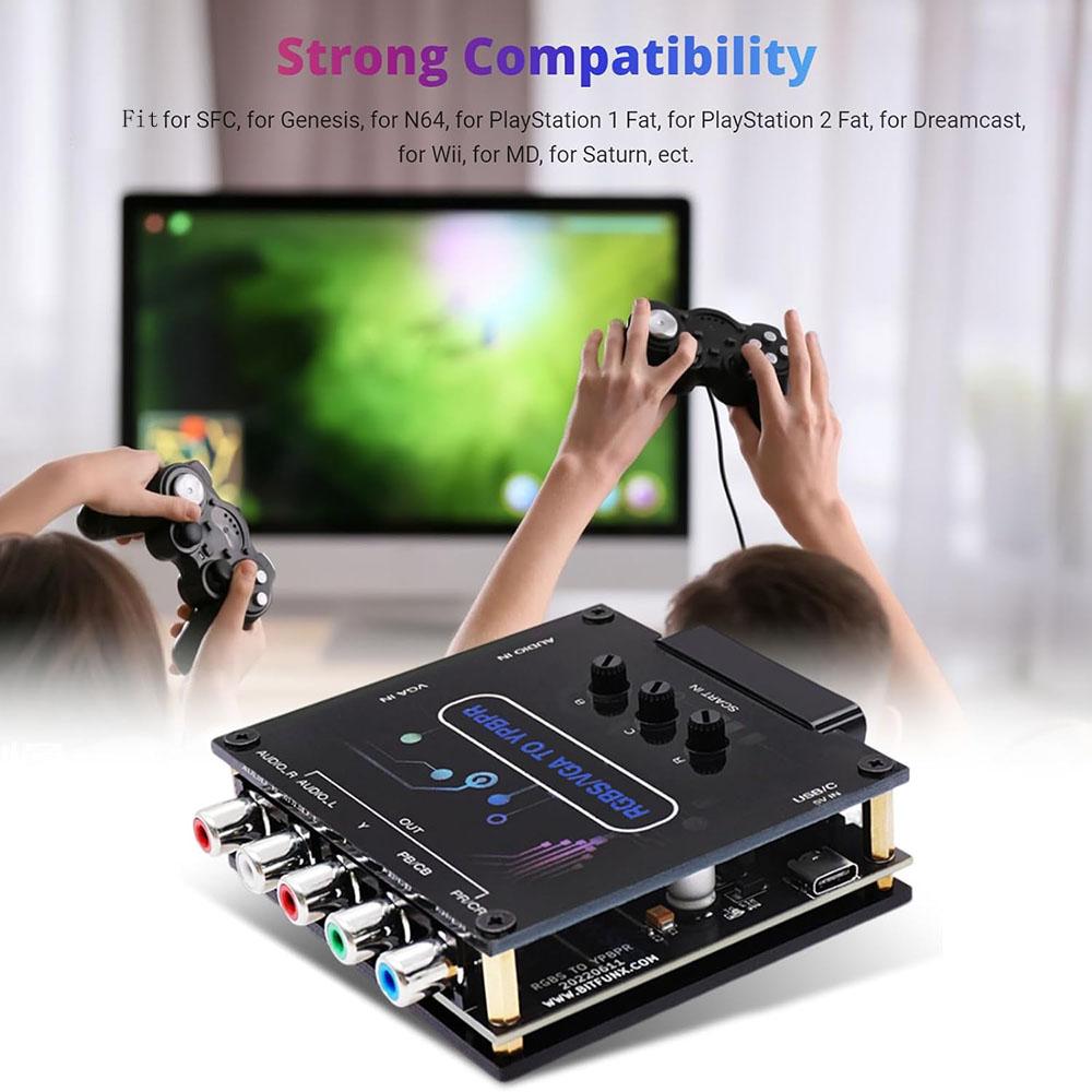 RGBS VGA SCART TO YPBPR Converter Adapter For PS1 Fat/PS2 Fat/Dreamcast/Wii/64