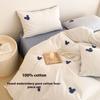 100% Чистый Хлопок Кровать Четыре предмета Простыня Пододеяльник Наволочка Приятный к коже и Дышащий Четыре сезона