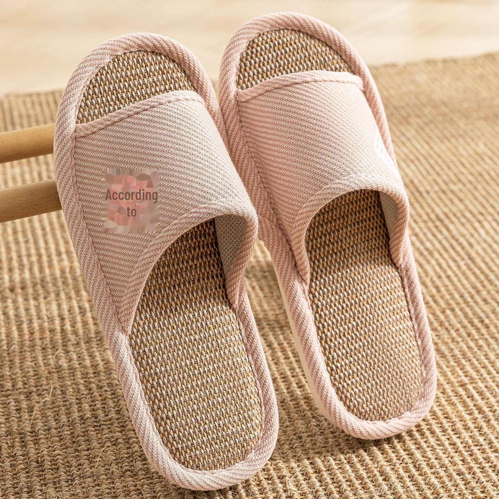 Льняные тапочки Jieliya 2024 Unisex - Бесшумный домашний хлопок для всех сезонов