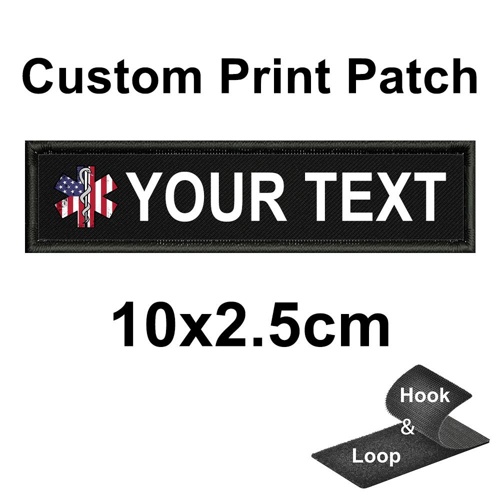 Custom Name Patch Emergency Medical Star of Life Healthy Heart Stripe Badge for Clothing Bags Armbands Backpacks - Personalized