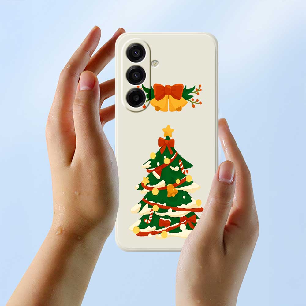 For Samsung Galaxy A17 5G Case Christmas Tree Bow Pattern Printing Straight Edge TPU Phone Back Cover