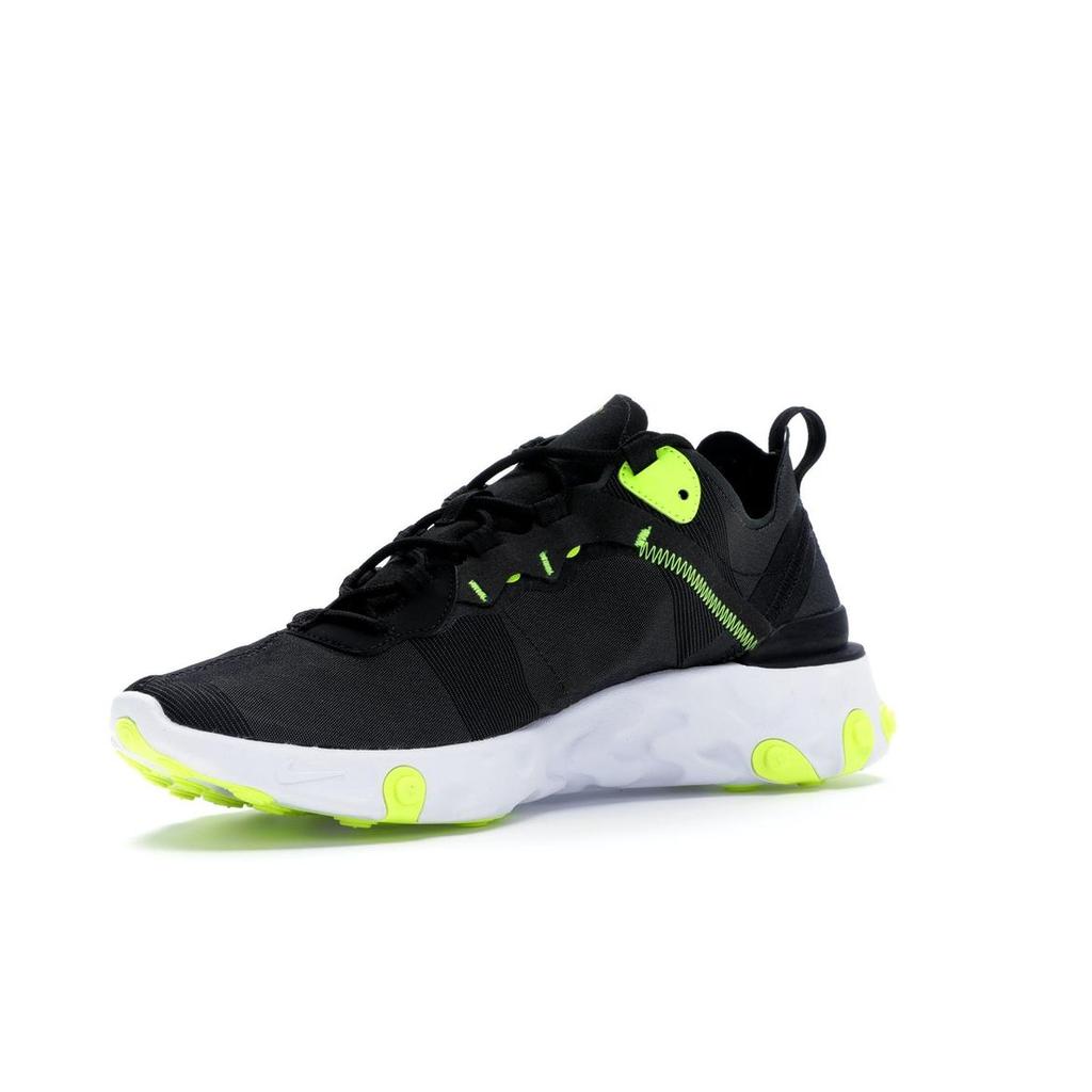 Nike React Element 55 Black Volt Мужские кроссовки Wolf-Grey-Volt-White BQ6166-001