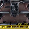 Аксессуары для стайлинга автомобилей Toyota Highlander XU70 2020-2024 2024 Гибридные на заказ кожаные коврики для пола Коврики накладки на ноги