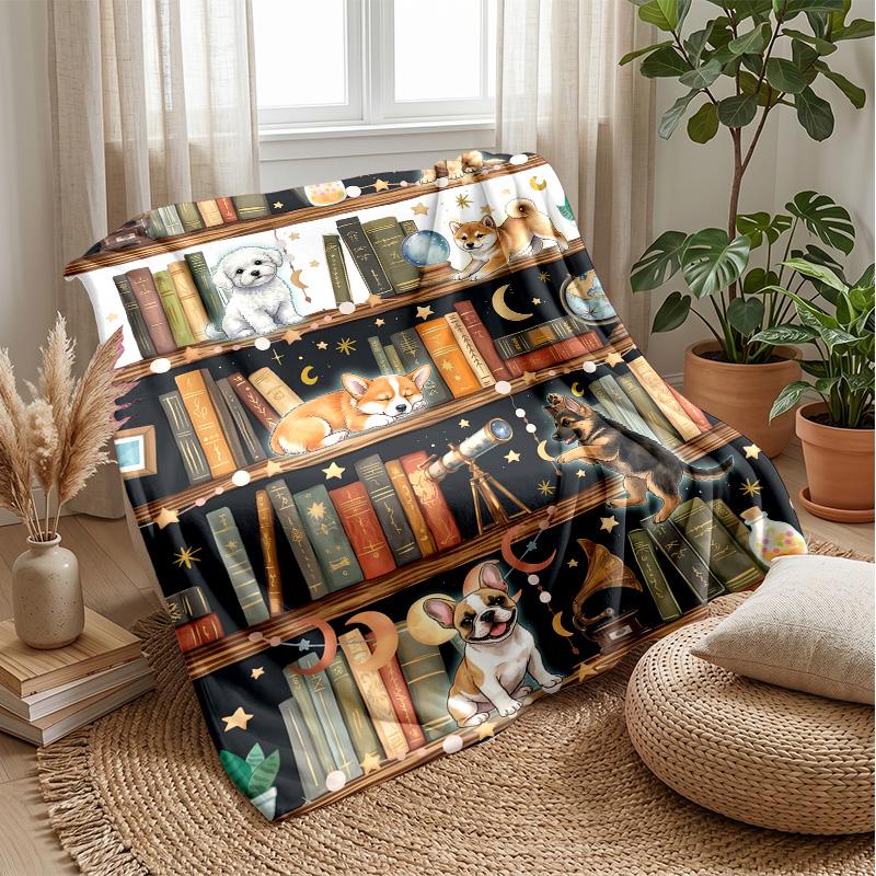 Dogs in Garden 1 Theme blanket Lightweight Warm Flannel Blanket Decorative Throw Blanket for Home Decoration