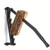 Iron Log Splitter, Wood Cutter with Firewood Storage Bag, Storage Loop, and Two Gloves - Kindling Splitter for Efficient Firewood Chopping