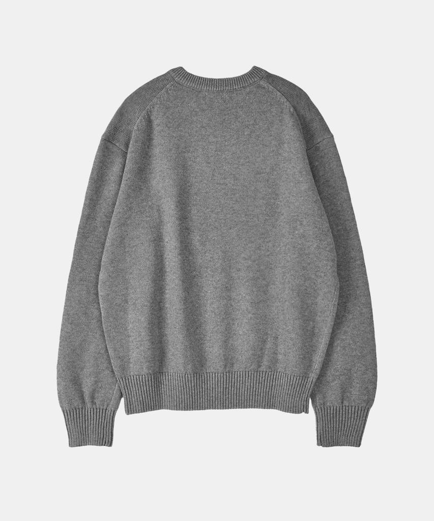 ASP Cotton V-Neck Knit Melange Gray