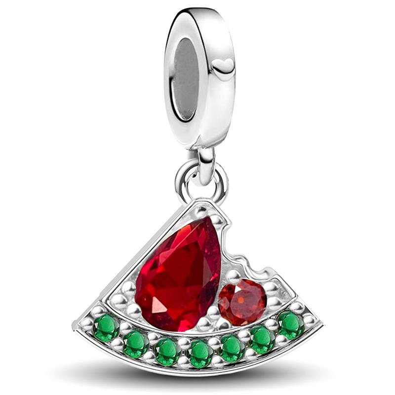 Медно-оранжевый арбуз фруктовая серия шармы бусины подходят для изготовления браслетов и ожерелий своими руками подарок высококачественной ювелирной бижутерии