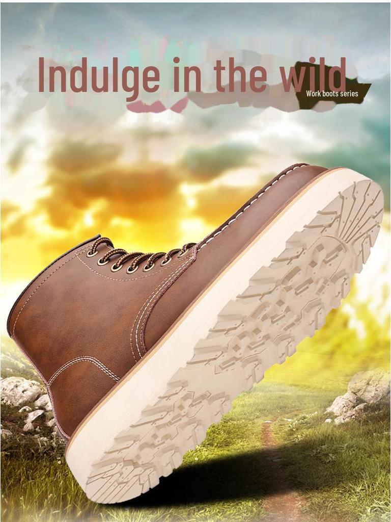 Мужские высокие ботинки Martin из натуральной кожи 2024 года — зимние ретро-мотоциклетные и рабочие ботинки