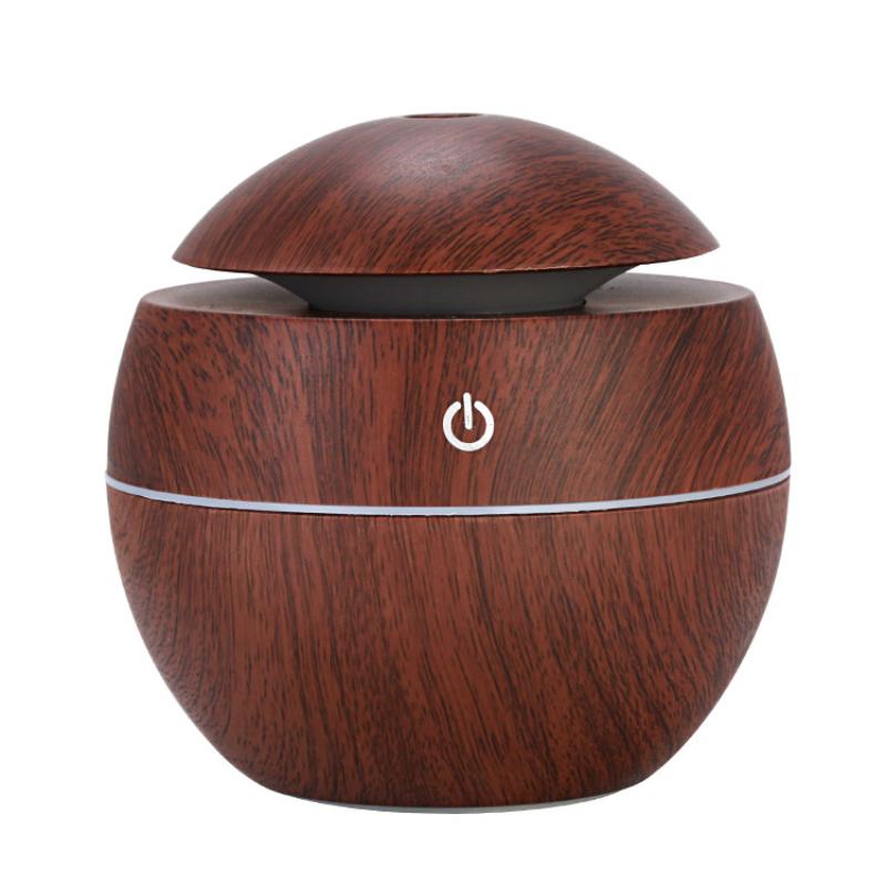130ML Air Humidifier Ultrasonic USB Aroma Diffuser Wood Grain LED Night Light Electric Essential Oil Diffuser Aromatherapy Home
