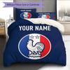 Custom Name,France National Football Team Pattern Bedding Home Decoration Birthday Gift ( 1 duvet cover + 2 pillowcase, without core),fan merchandise.
