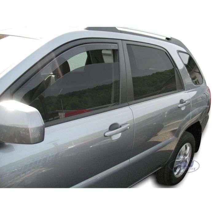 Дефлекторы воздуха - J&J AUTOMOTIVE - Kia Sportage 2004-2010 - Тонированные - Усиленный акрил - Простая установка