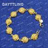 925 Sterling Silver 18K Gold 8 Inches Rose Bracelet For Women Men Fashion Wedding Jewelry Party Gift Accessories