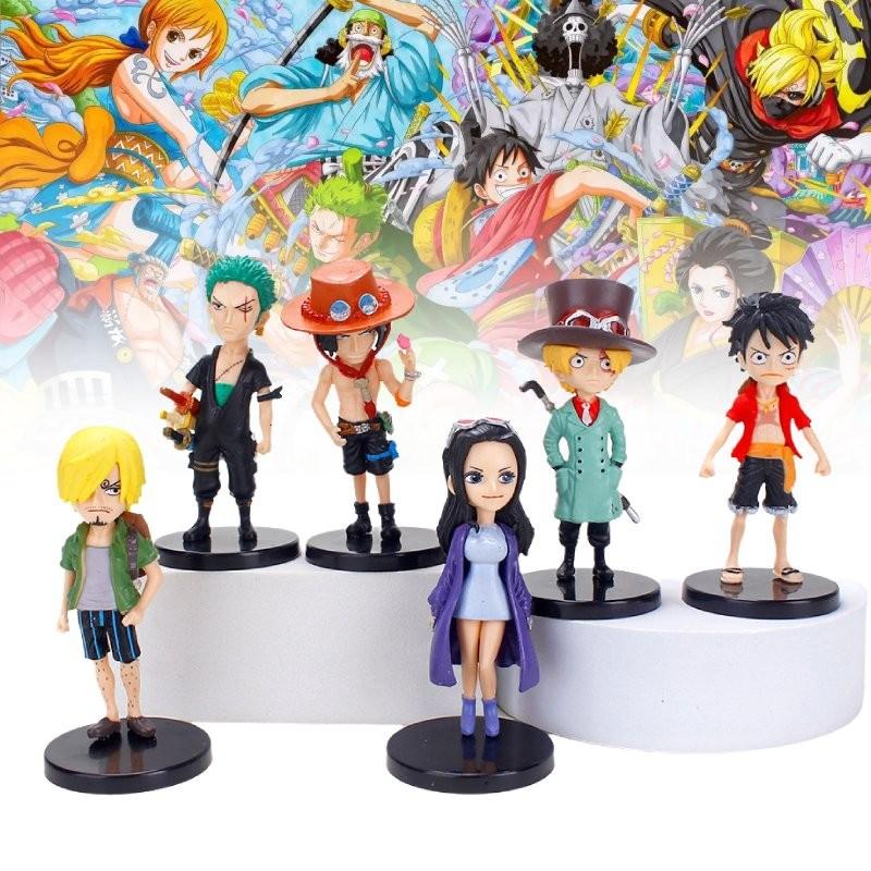 Vibrant Cartoon Anime Pvc Action Figures Set Featuring Luffy Ace Sanji Robin Toys