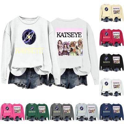 Женская модная повседневная толстовка с длинным рукавом, свободного кроя, с принтом