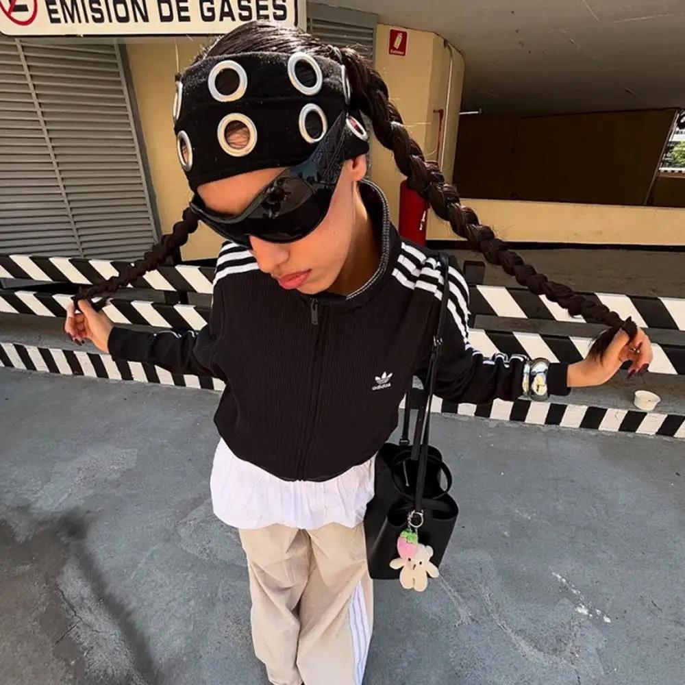 Тканевая панк повязка на голову Широкая эластичная Ажурная с люверсами Повязка на голову Повседневная Рок Повязка на голову Панк Девушка