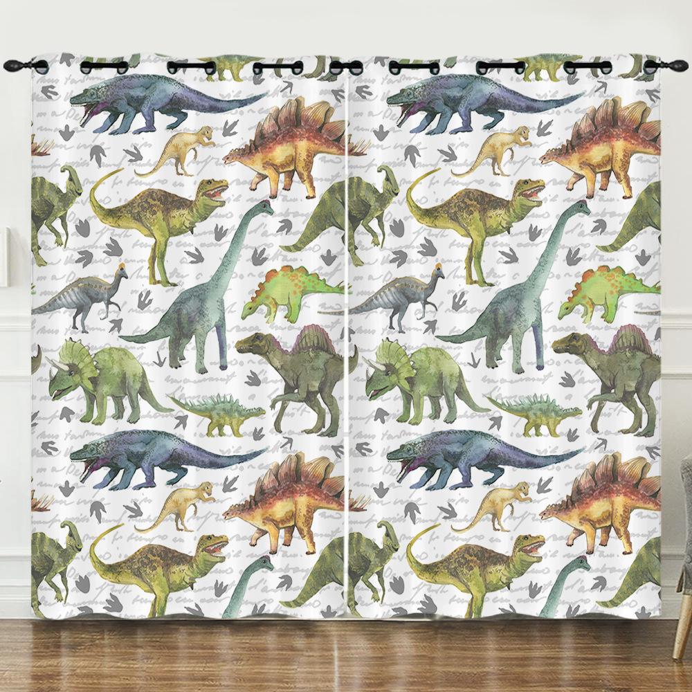 Cute Cartoon Dinosaur Curtains For Window Treatment Drapes Window Curtains For Living Room Bedroom Boys Kids Room Home Decor